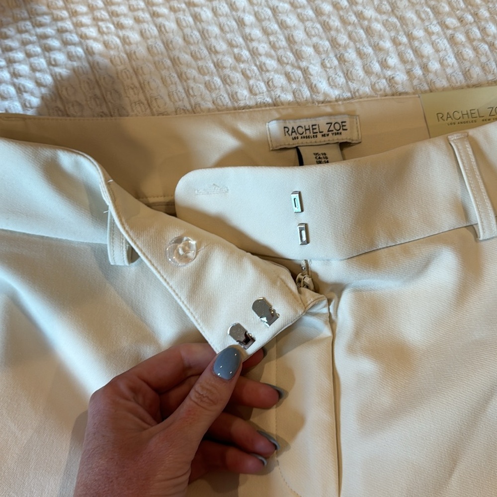 Cream High Rise Crop Pant - Picture 3 of 10